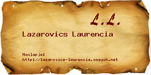 Lazarovics Laurencia névjegykártya